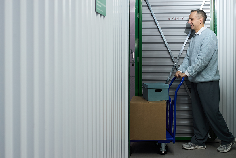 Moving Boxes Into Storage Unit