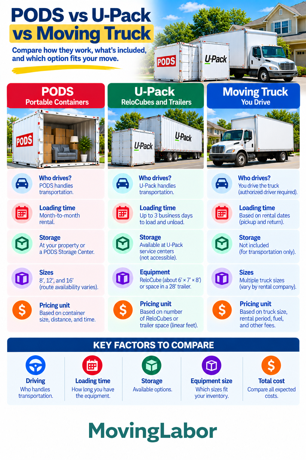 PODS vs U-PACK vs Truck