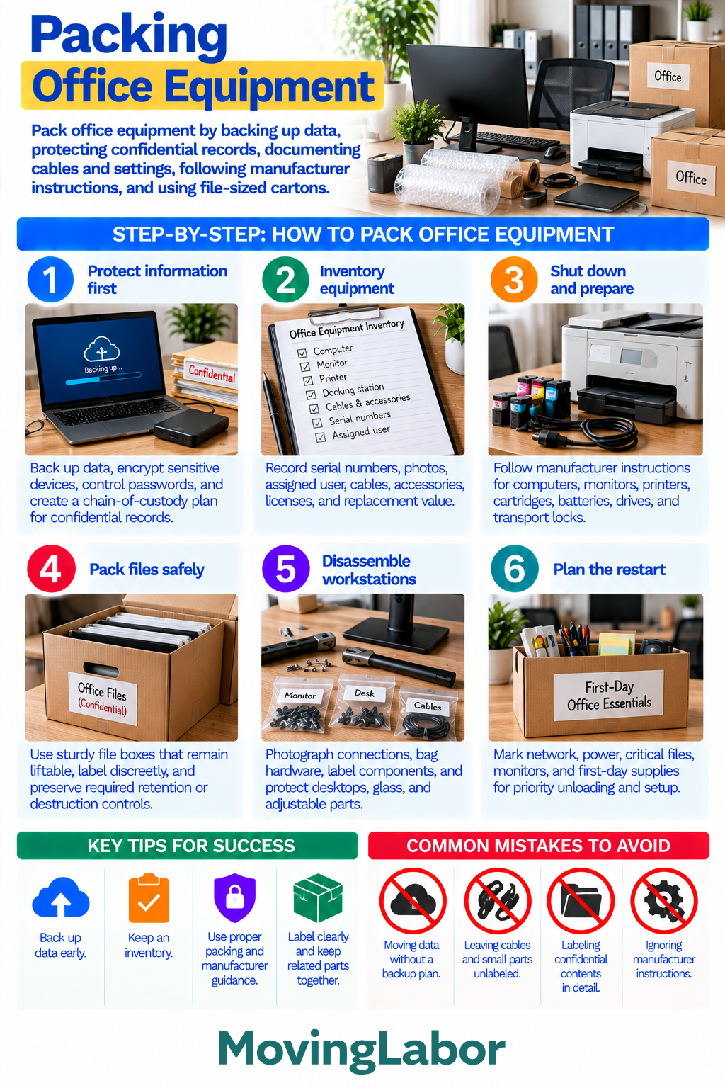 Packing Office equipment