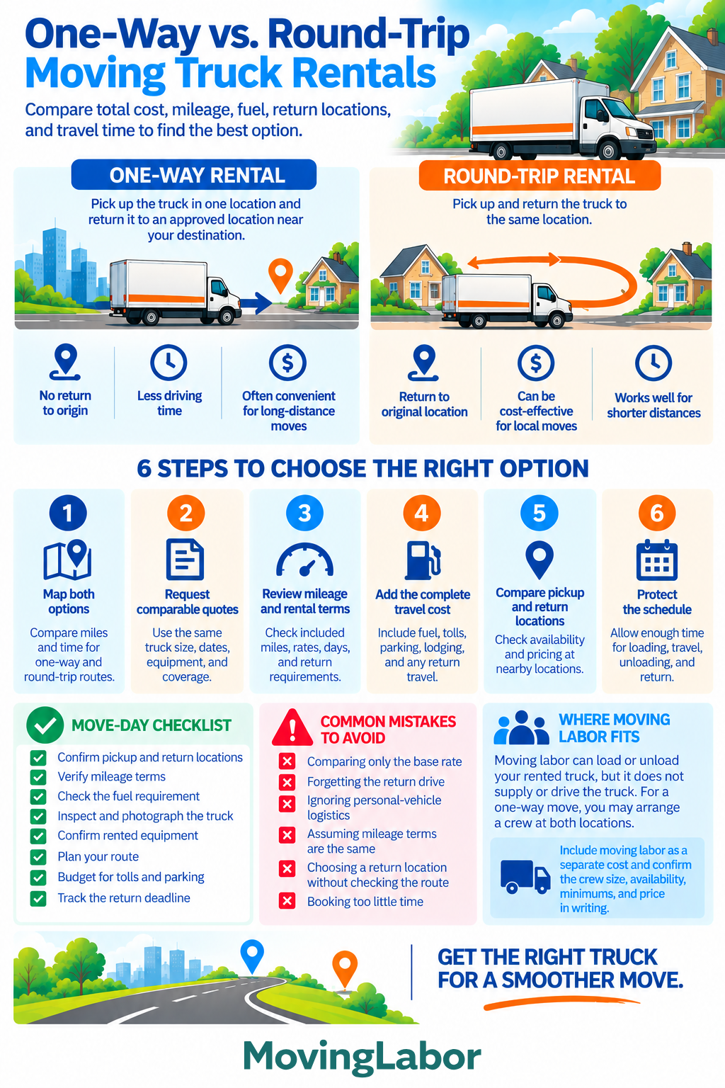 One-Way vs Round-Trip Moving Truck Rentals