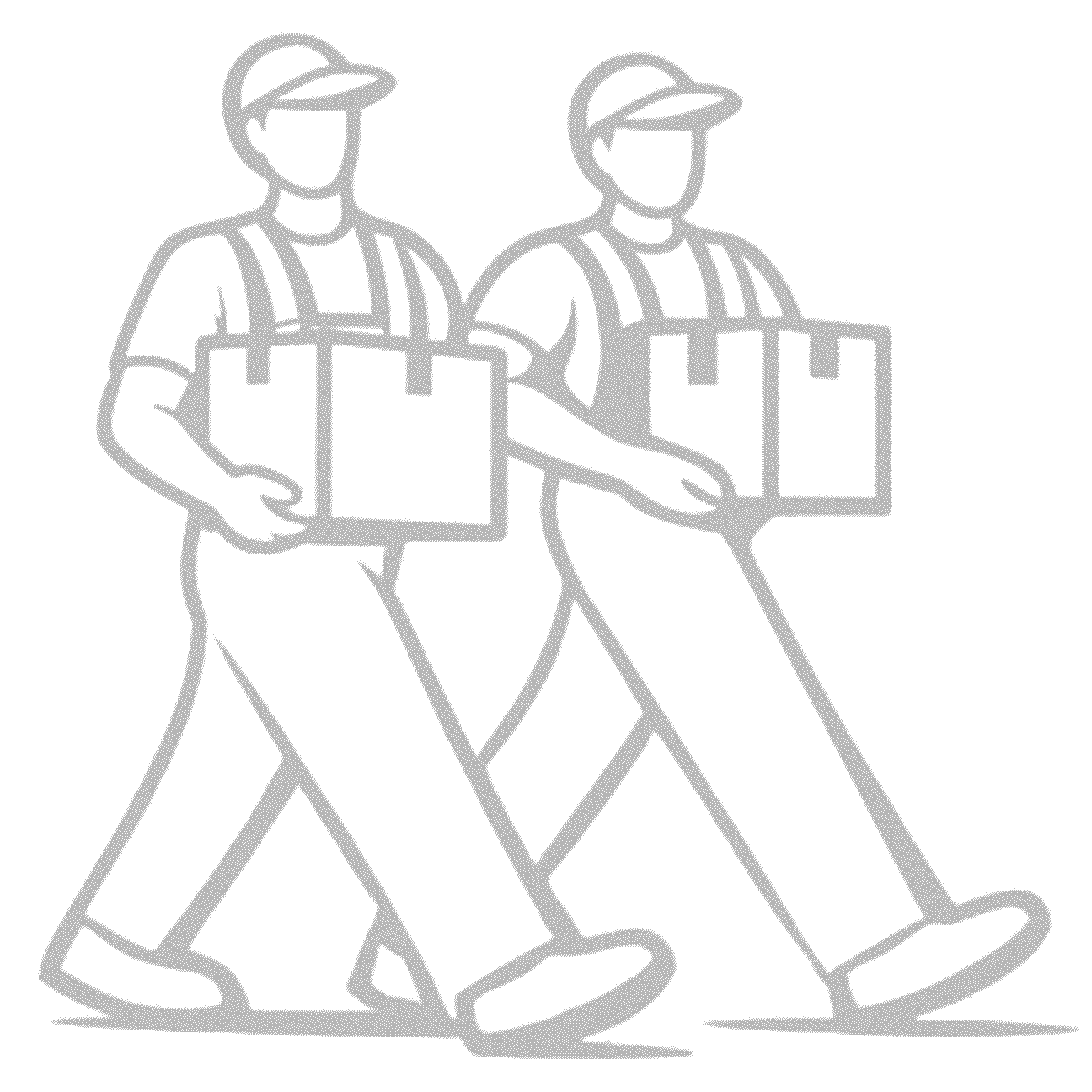 Professional movers loading boxes into truck while checking inventory list